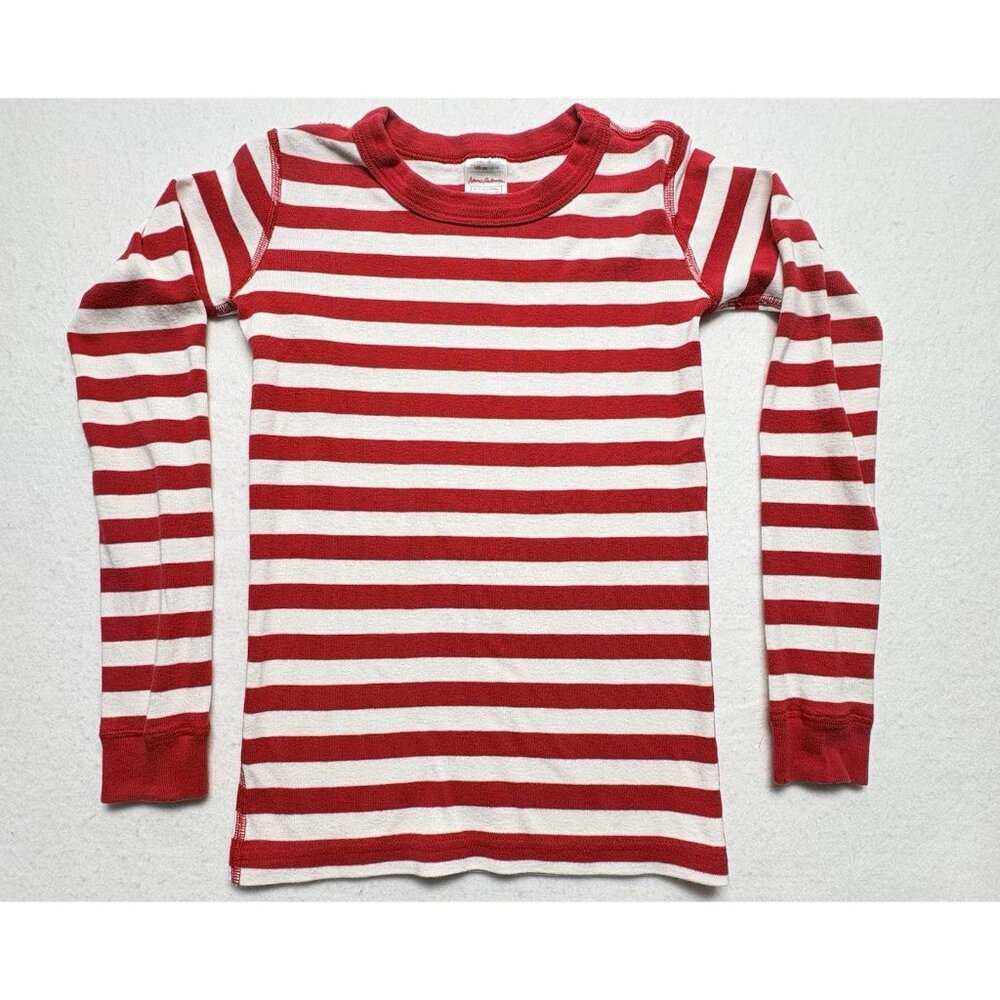 HANNA ANDERSON Girls Stripe‎ Long Sleeve Pullover Shirt Sz 10 Red White 28-11